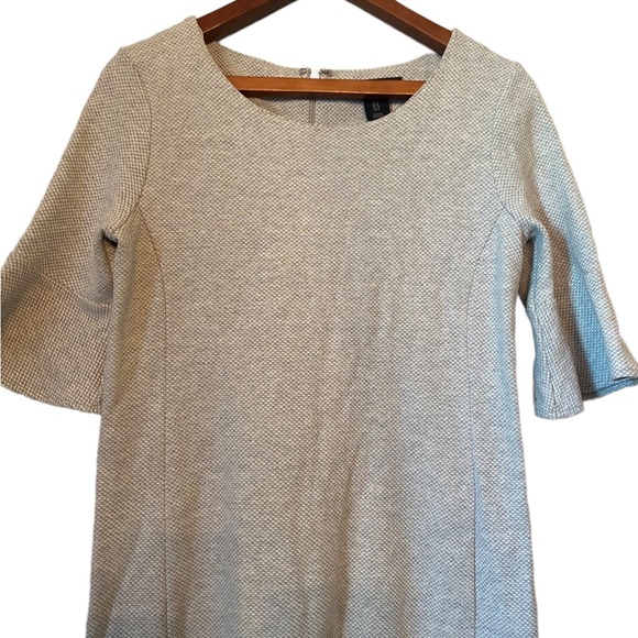 Tahari Light Gray Bell Sleeved Dress - Picture 2 of 11